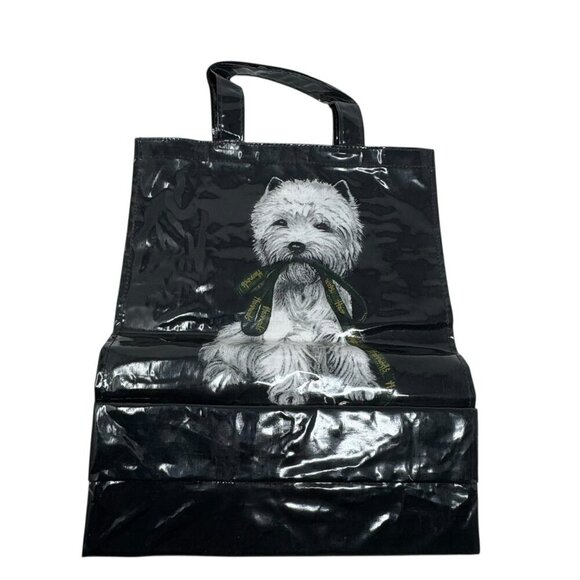 Harrods Westie Dog Tote Bag Black coated cotton Made in UK - Picture 2 of 5